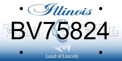 BV75824 Illinois License Plate