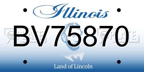 BV75870 Illinois License Plate