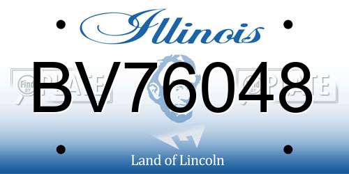 BV76048 Illinois License Plate