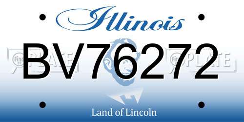 BV76272 Illinois License Plate
