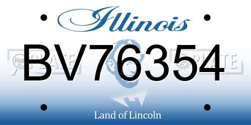 BV76354 Illinois License Plate