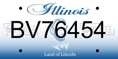 BV76454 Illinois License Plate