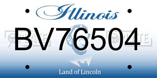 BV76504 Illinois License Plate