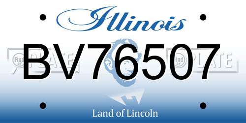 BV76507 Illinois License Plate