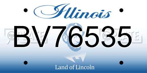 BV76535 Illinois License Plate