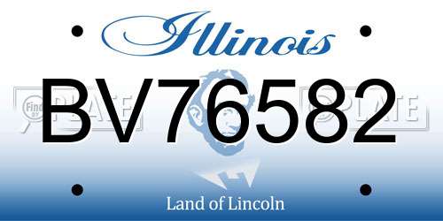 BV76582 Illinois License Plate