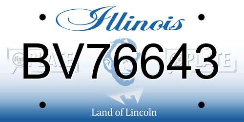 BV76643 Illinois License Plate