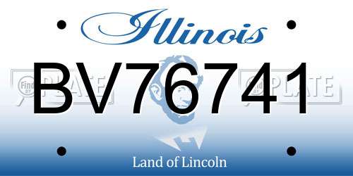 BV76741 Illinois License Plate
