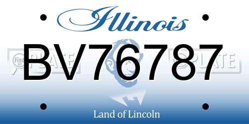 BV76787 Illinois License Plate