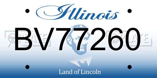 BV77260 Illinois License Plate
