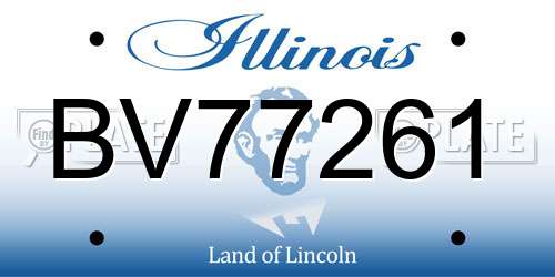 BV77261 Illinois License Plate