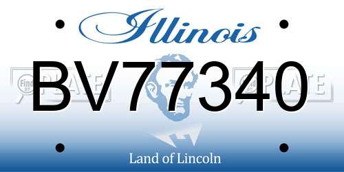 BV77340 Illinois License Plate