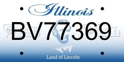 BV77369 Illinois License Plate