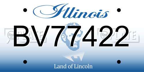 BV77422 Illinois License Plate