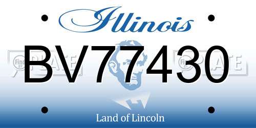 BV77430 Illinois License Plate