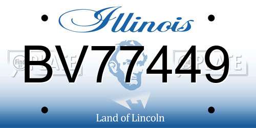 BV77449 Illinois License Plate
