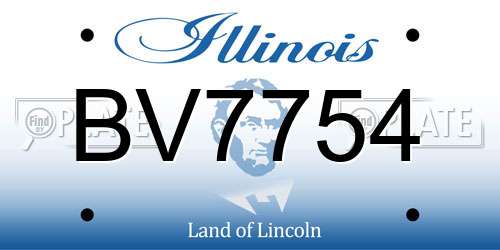 BV7754 Illinois License Plate