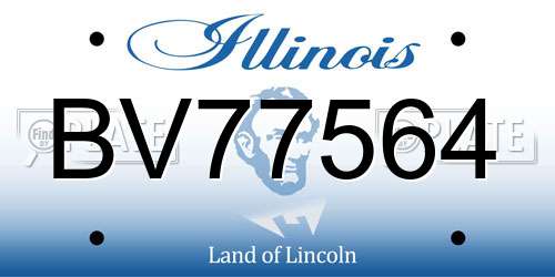 BV77564 Illinois License Plate