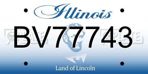 BV77743 Illinois License Plate
