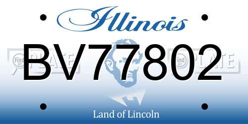 BV77802 Illinois License Plate