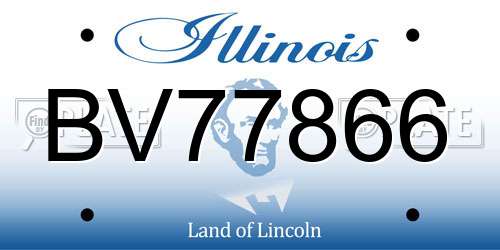 BV77866 Illinois License Plate
