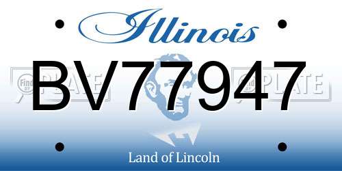 BV77947 Illinois License Plate