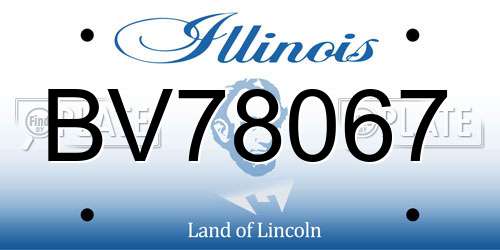 BV78067 Illinois License Plate