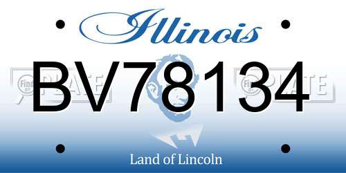 BV78134 Illinois License Plate