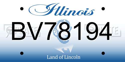 BV78194 Illinois License Plate