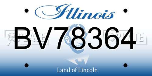 BV78364 Illinois License Plate