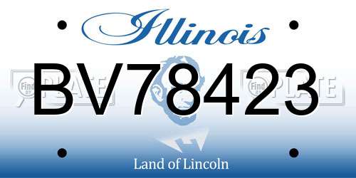 BV78423 Illinois License Plate
