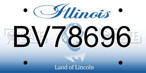 BV78696 Illinois License Plate