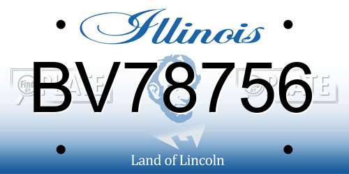 BV78756 Illinois License Plate