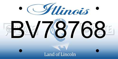 BV78768 Illinois License Plate