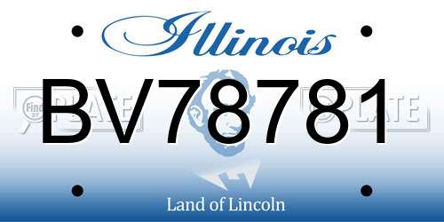 BV78781 Illinois License Plate