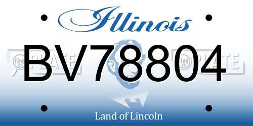 BV78804 Illinois License Plate