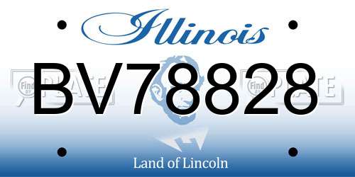 BV78828 Illinois License Plate