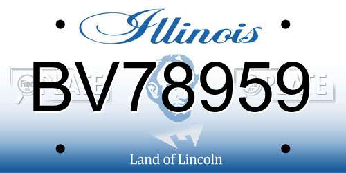 BV78959 Illinois License Plate