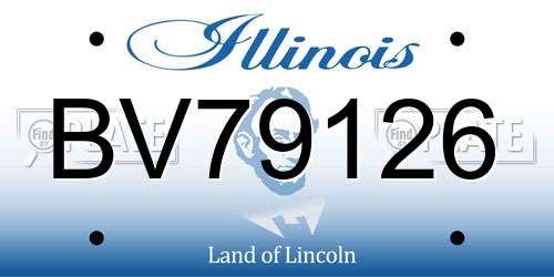 BV79126 Illinois License Plate
