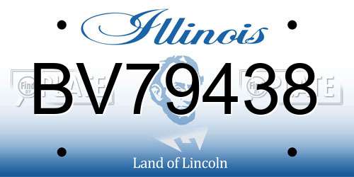 BV79438 Illinois License Plate