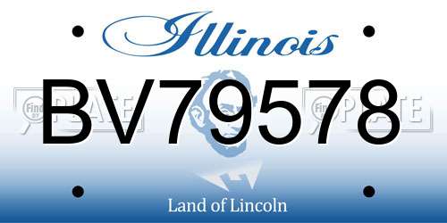 BV79578 Illinois License Plate