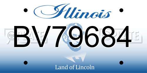 BV79684 Illinois License Plate