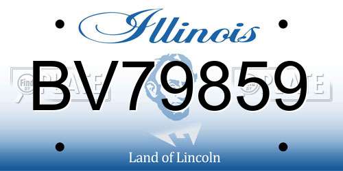 BV79859 Illinois License Plate