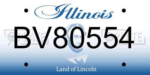 BV80554 Illinois License Plate