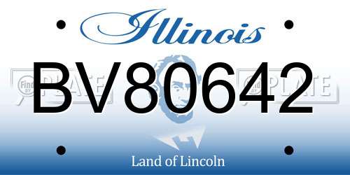 BV80642 Illinois License Plate