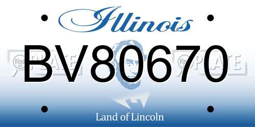 BV80670 Illinois License Plate
