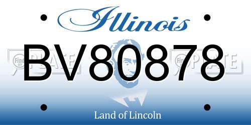 BV80878 Illinois License Plate