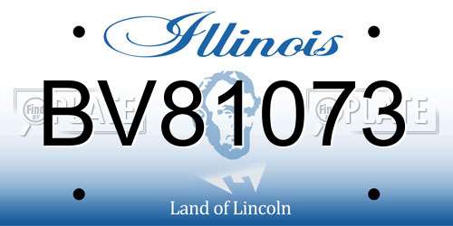 BV81073 Illinois License Plate