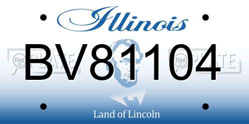 BV81104 Illinois License Plate
