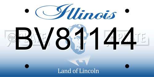 BV81144 Illinois License Plate